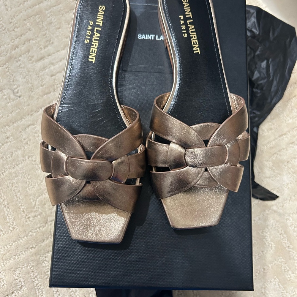 Saint Laurent Women's Metallic Sandals
